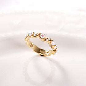 松の顔系列 日本K金 天然珍珠 戒指